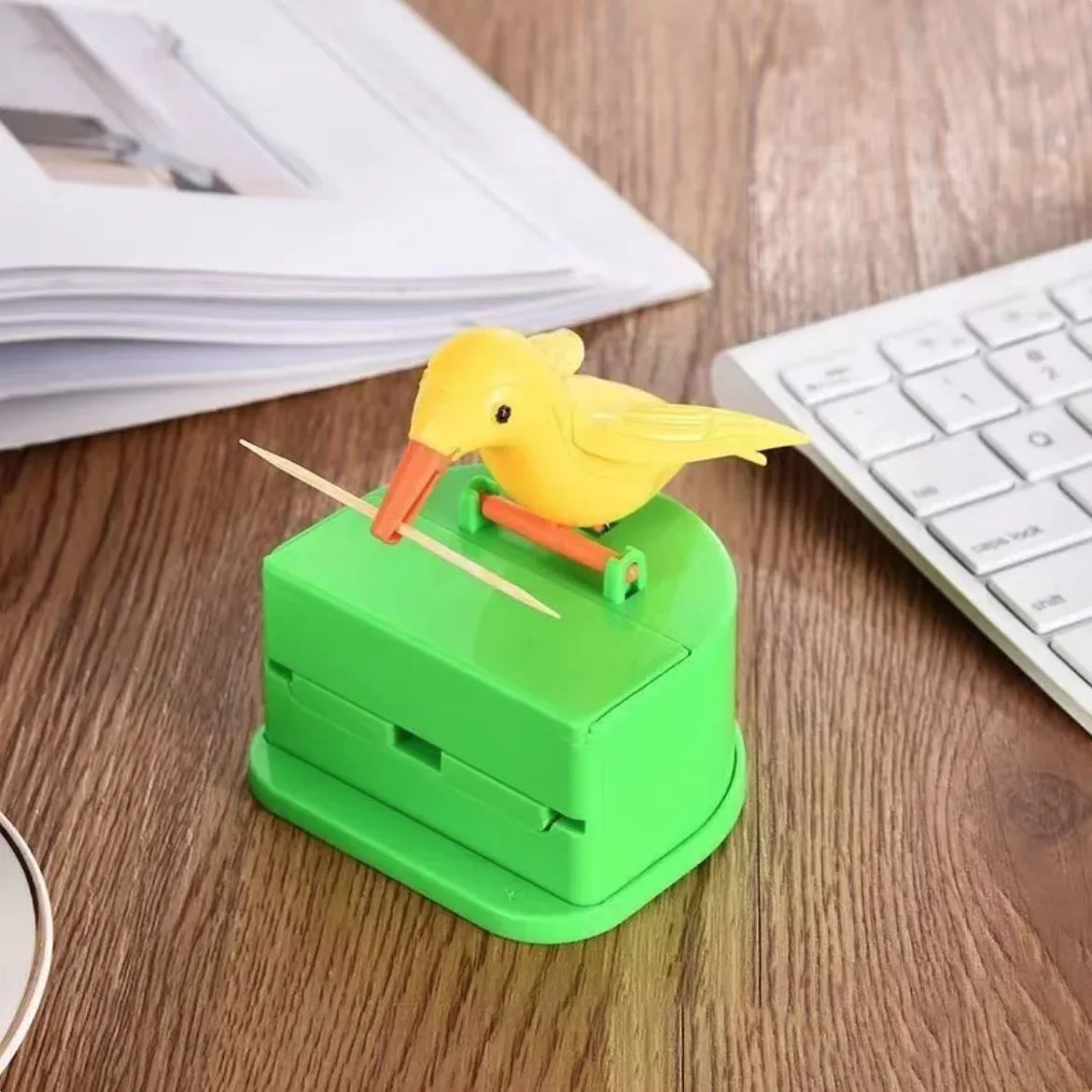 Household Push-Type Bird Automatic Pop-up Toothpick Box