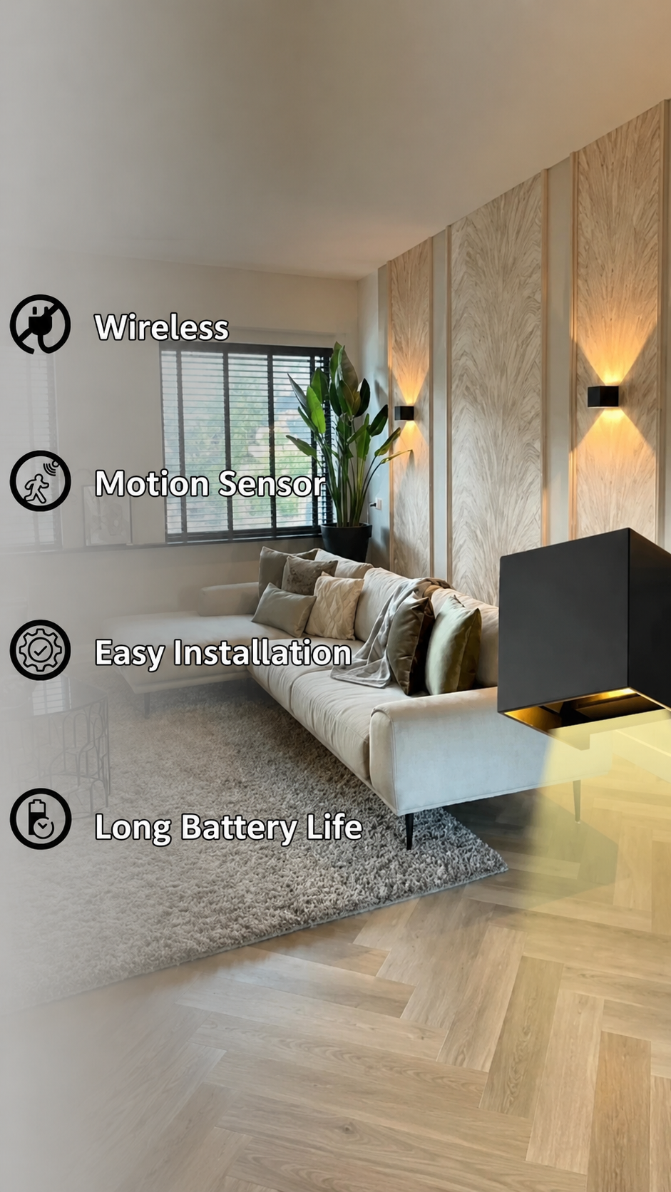 Wireless & Rechargeable Motion Sensor Wall Lamp