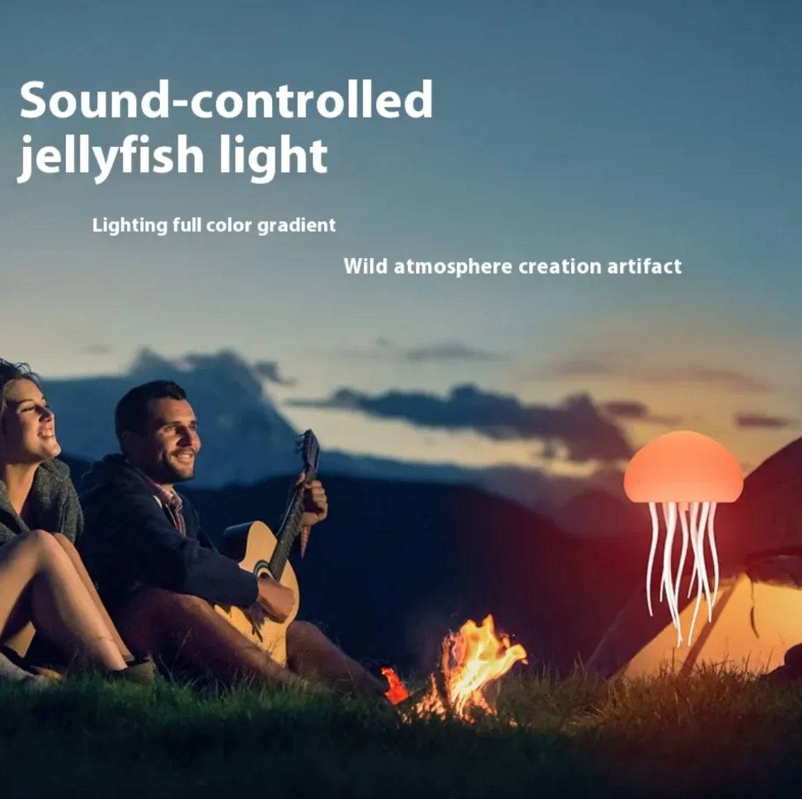 Portable Sound-Controlled LED Jellyfish Mood Night Lamp Light