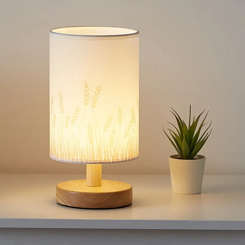 Wooden Modern Bedside LED Lamp