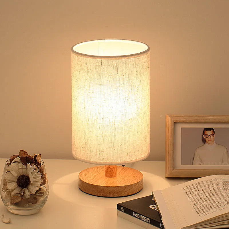 Wooden Modern Bedside LED Lamp