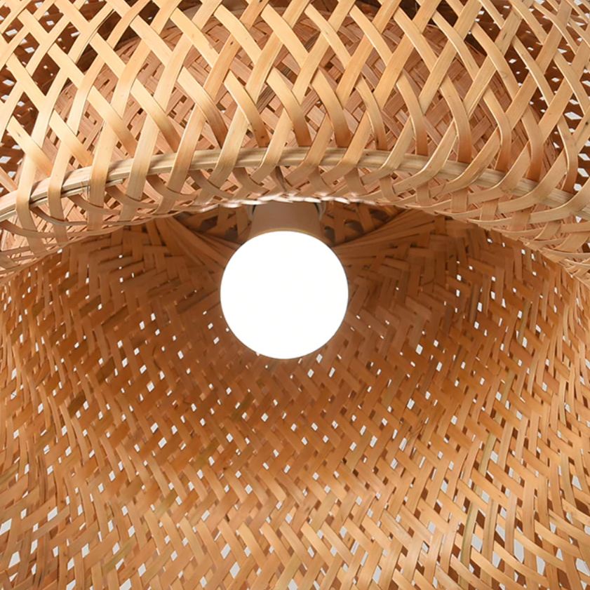 Bamboo Glow: Elegant Woven Pendant Ceiling Light