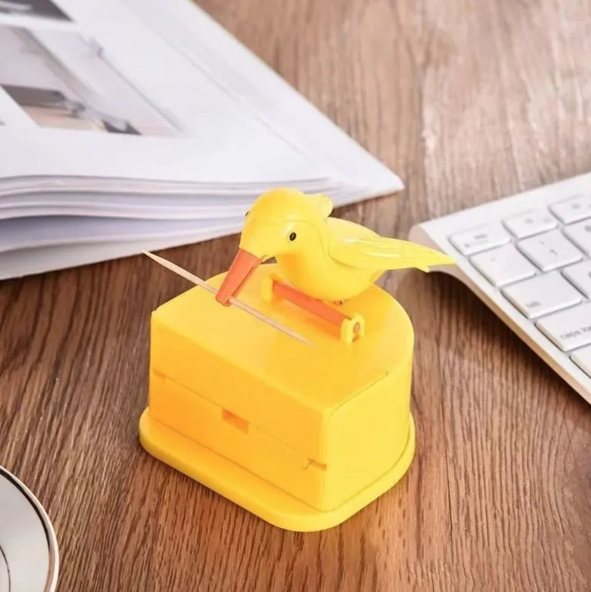 Household Push-Type Bird Automatic Pop-up Toothpick Box