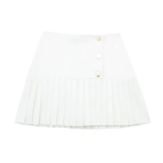 High Waist Pleated Miniskirt