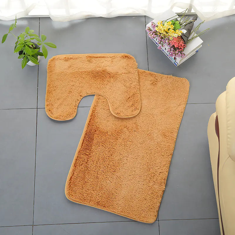 New Home Bathroom PV Velvet Toilet Seat Mat Set