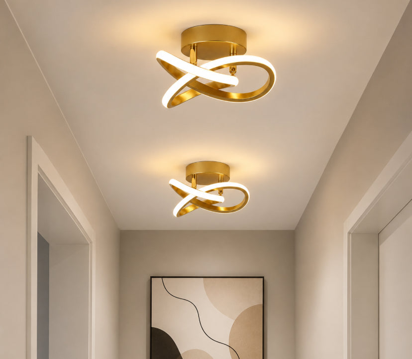 Modern LED Ceiling Light Clover Loop Design