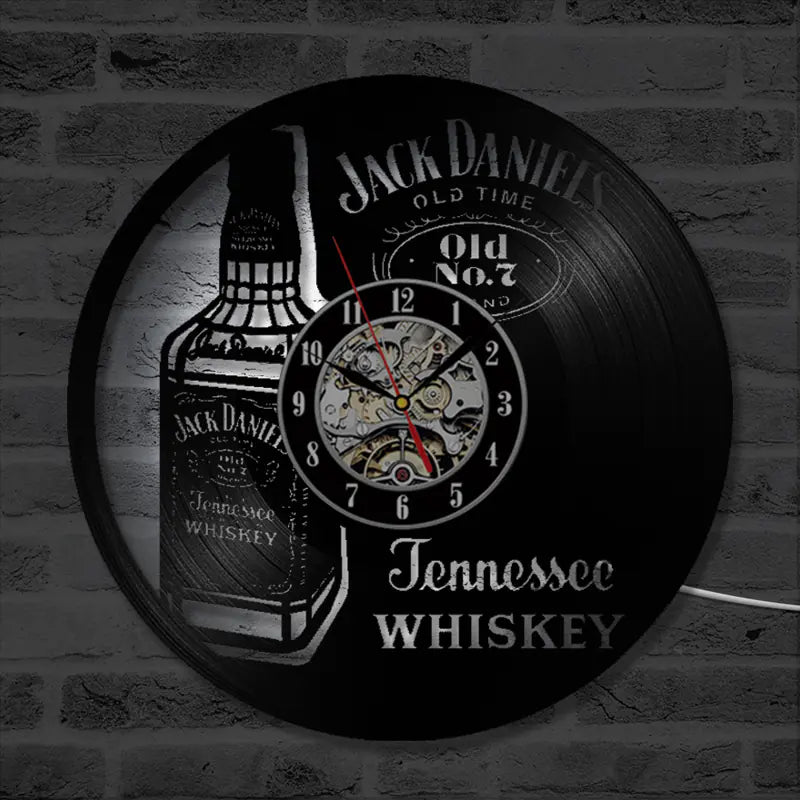 Whiskey Vinyl Record Wall Clock