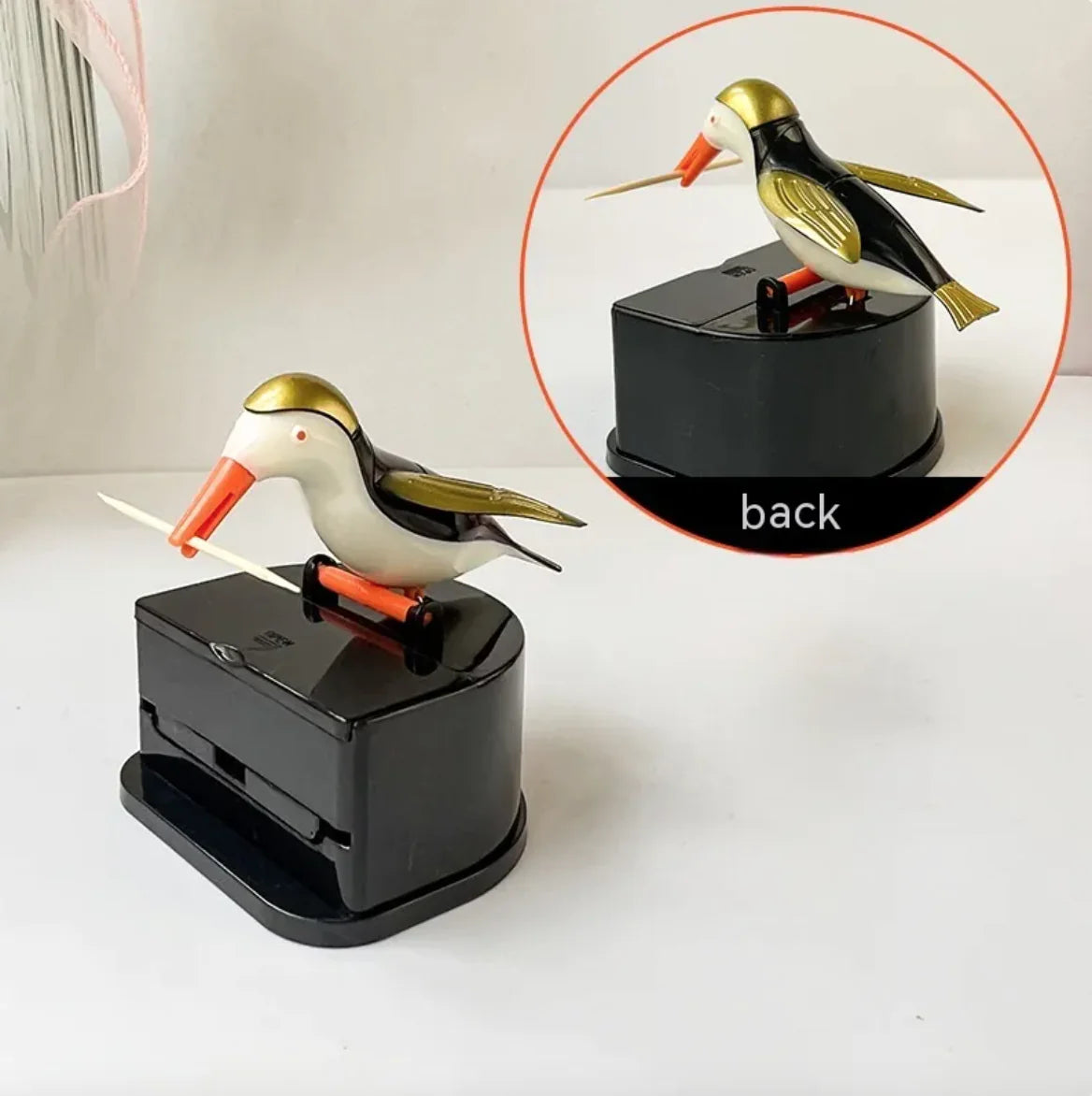 Household Push-Type Bird Automatic Pop-up Toothpick Box