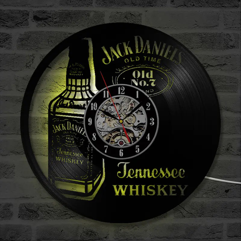 Whiskey Vinyl Record Wall Clock