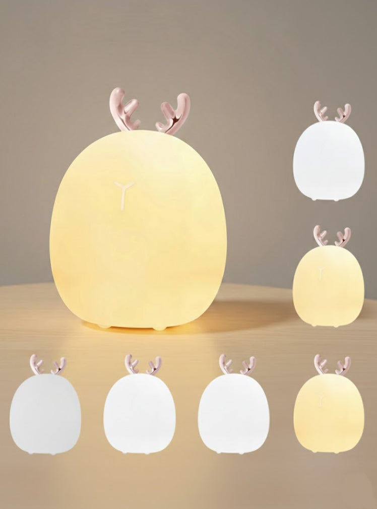 Cute Adjustable Touch-Activated Silicone Deer Rabbit Ears Night Light