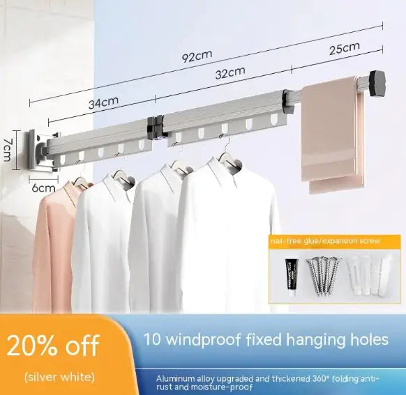 Suction Cup Foldable Clothes Hanger Drying Rack