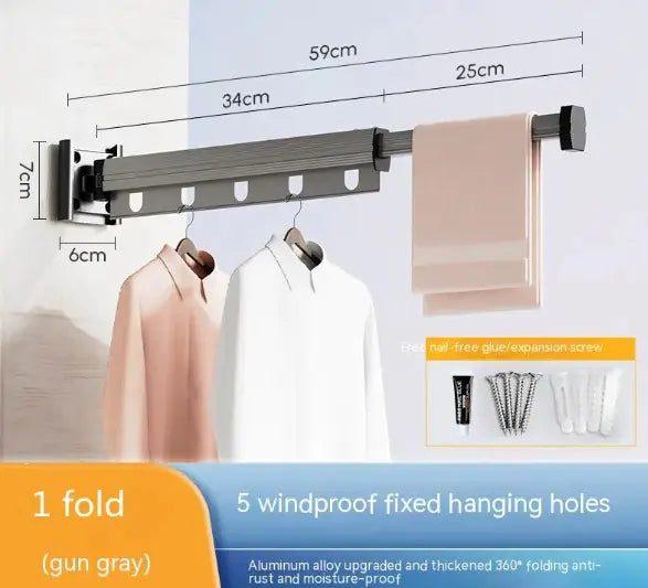 Suction Cup Foldable Clothes Hanger Drying Rack