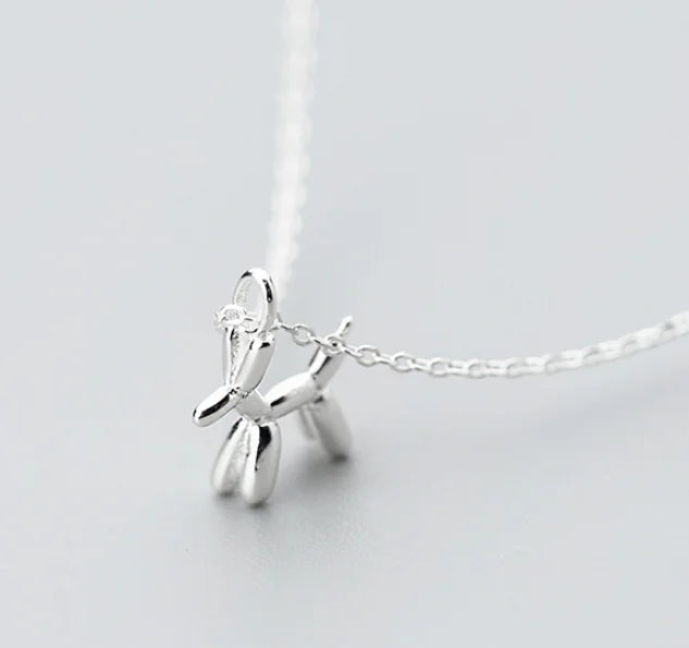 S925 Silver Dog Pendant Necklace - Cute Animal Design