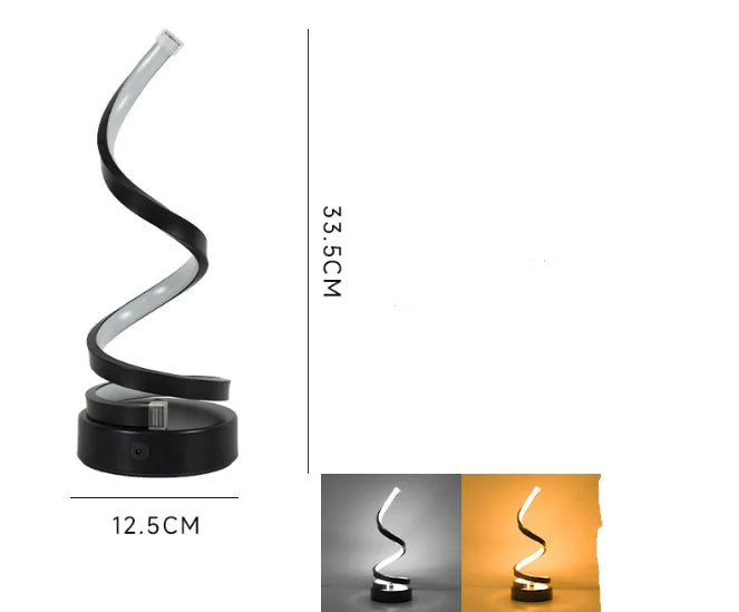Creative Decorative Spiral Helix Twisted LED Comfort Table Lamp