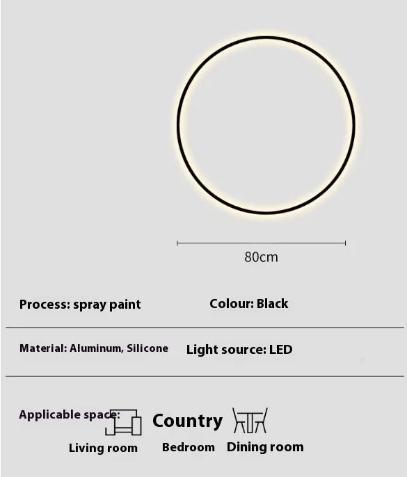 USB Halo Round Modern Wall Lamp Light