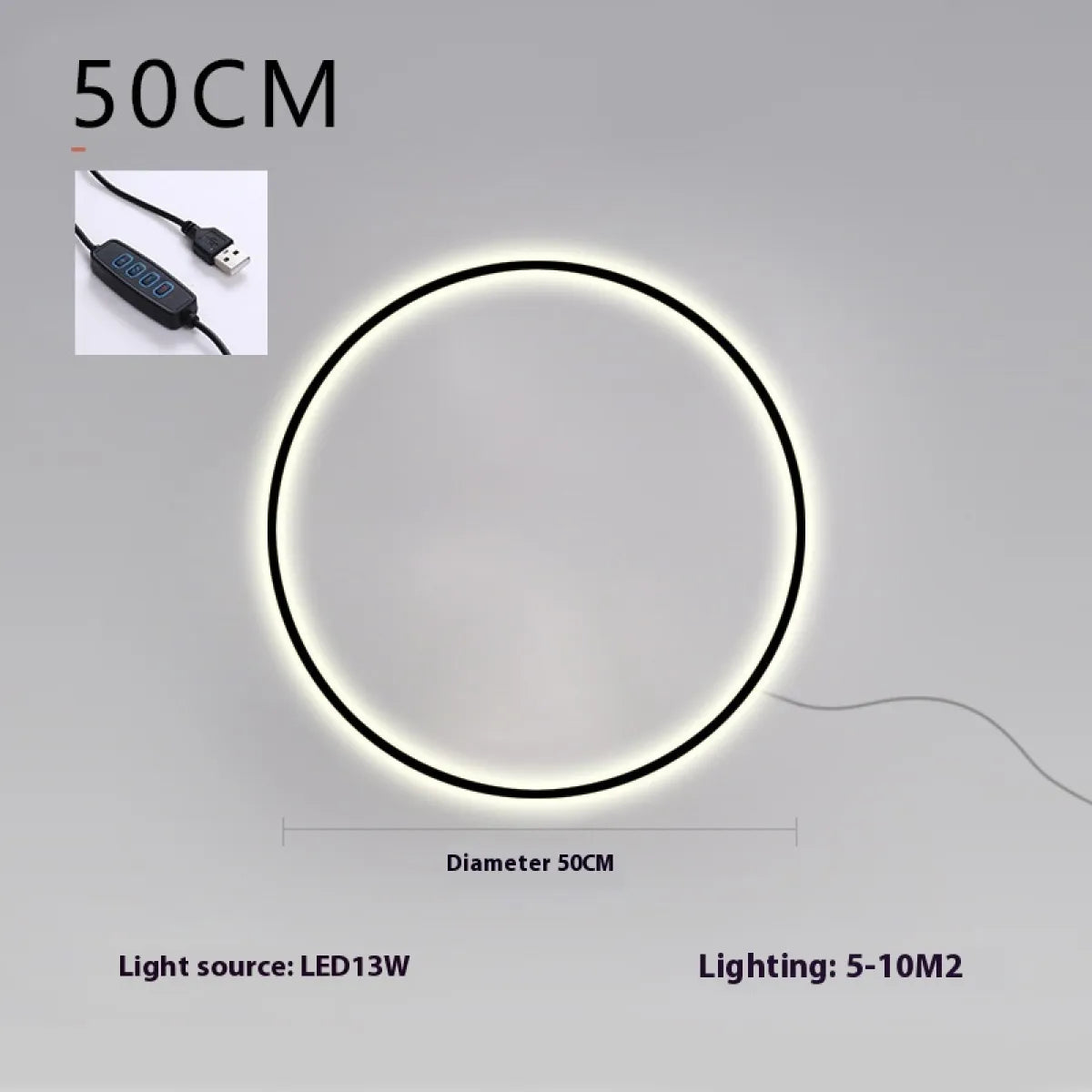 USB Halo Round Modern Wall Lamp Light