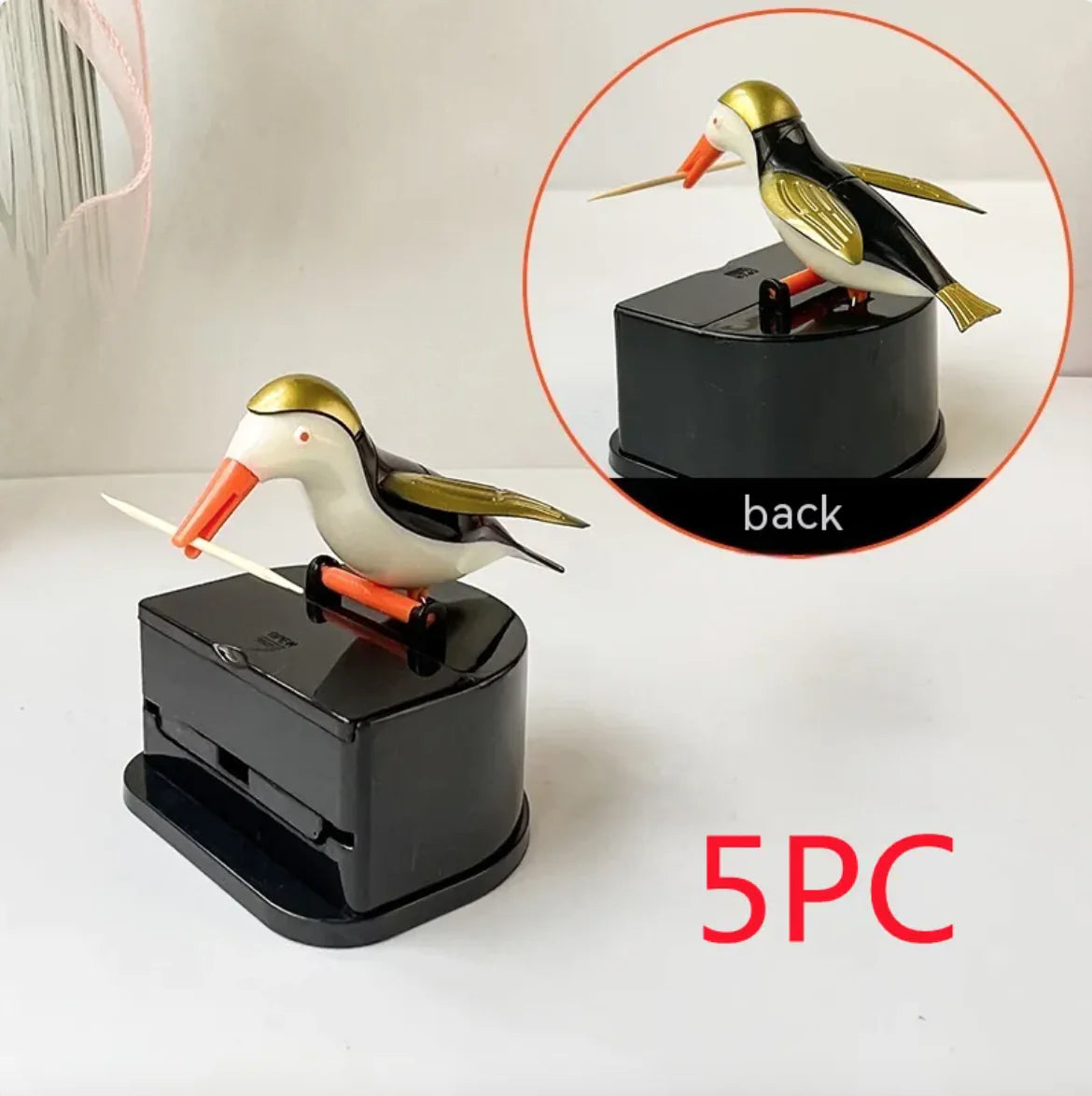 Household Push-Type Bird Automatic Pop-up Toothpick Box