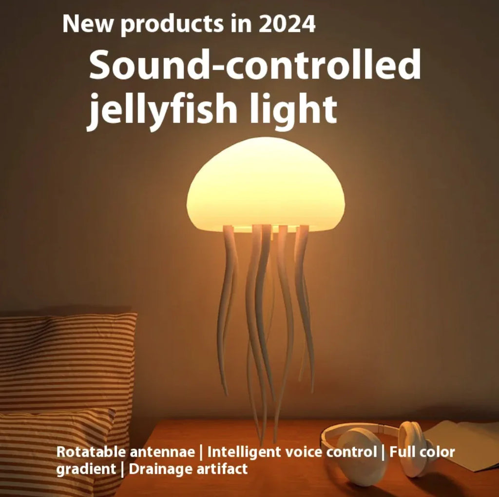 Portable Sound-Controlled LED Jellyfish Mood Night Lamp Light