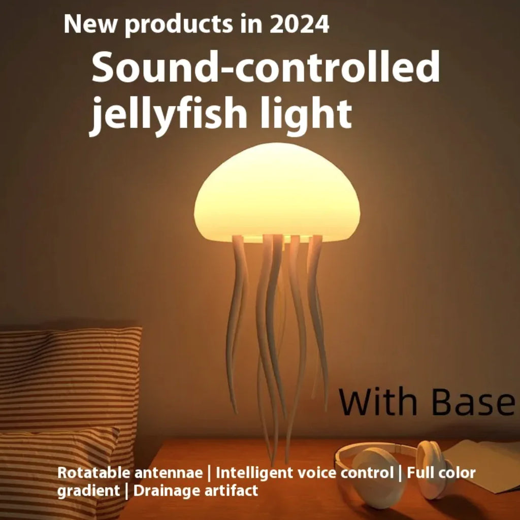 Portable Sound-Controlled LED Jellyfish Mood Night Lamp Light