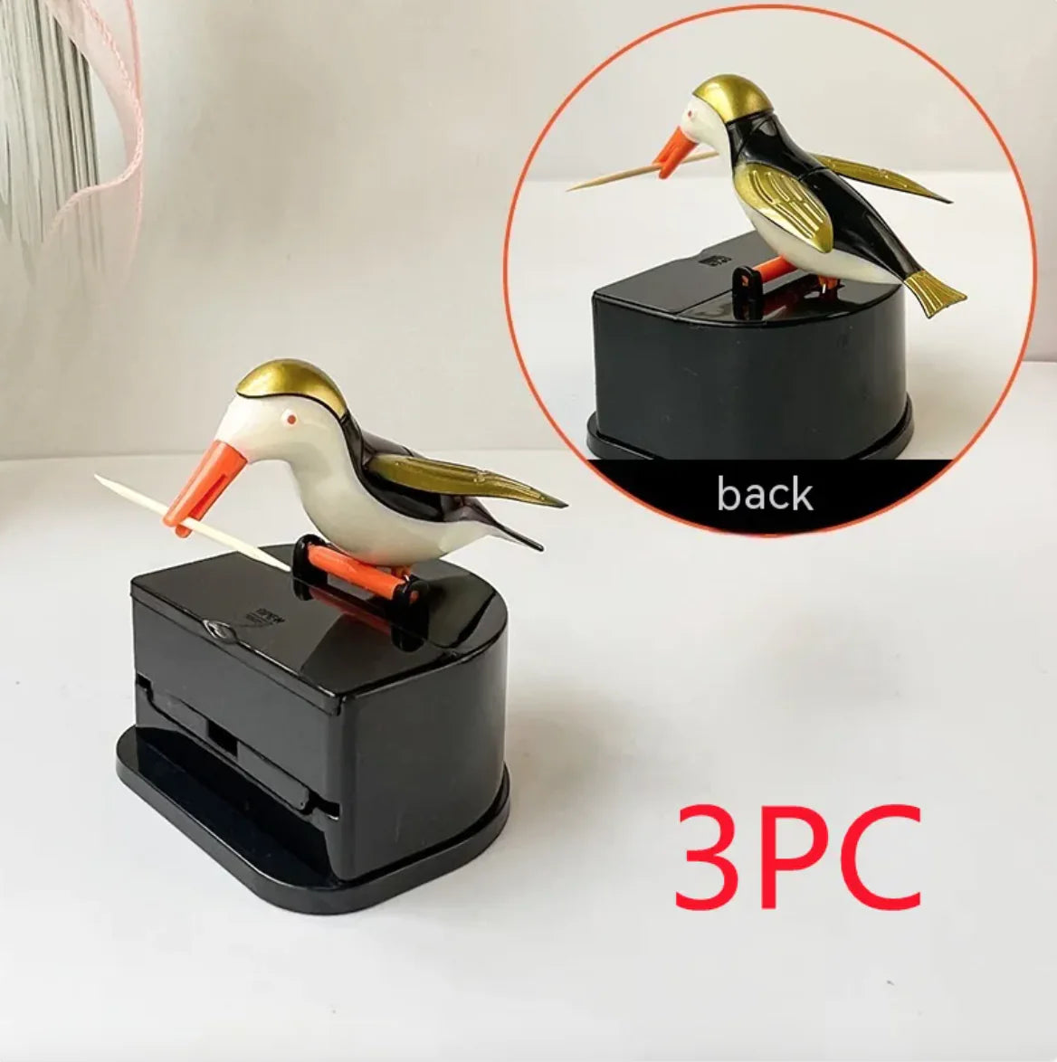 Household Push-Type Bird Automatic Pop-up Toothpick Box