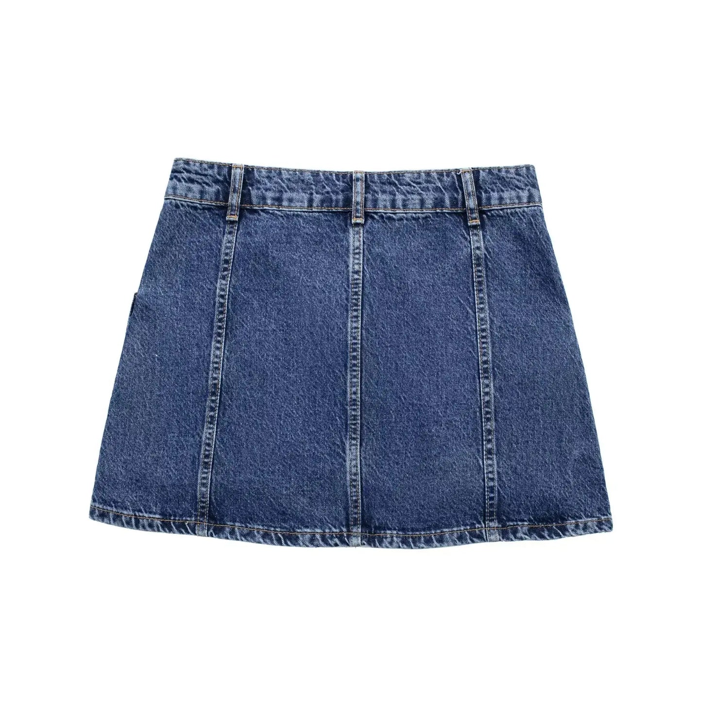 Spring Women's Fashion Pocket Denim Skirt