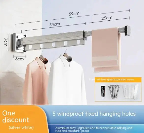 Suction Cup Foldable Clothes Hanger Drying Rack