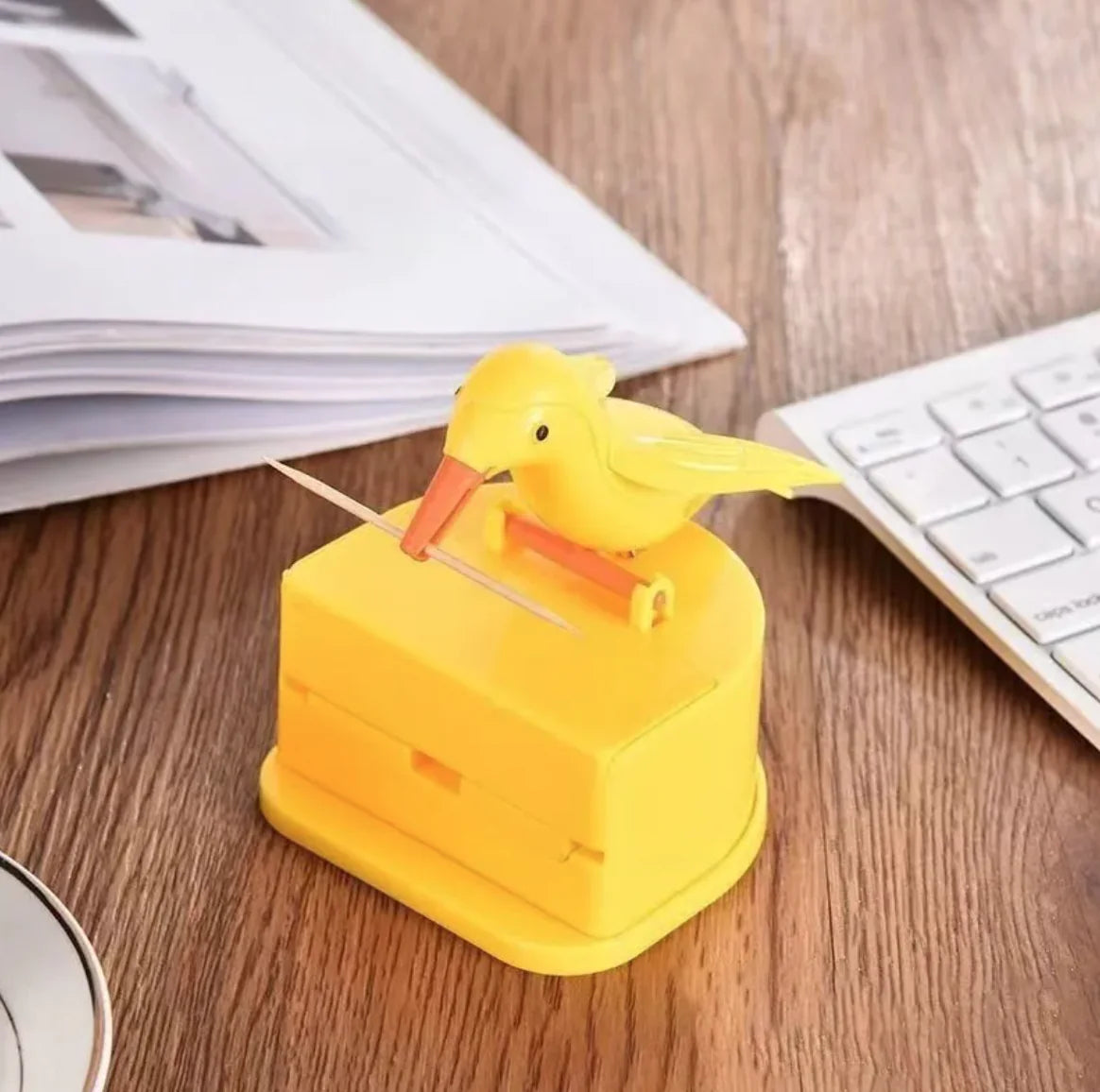 Household Push-Type Bird Automatic Pop-up Toothpick Box