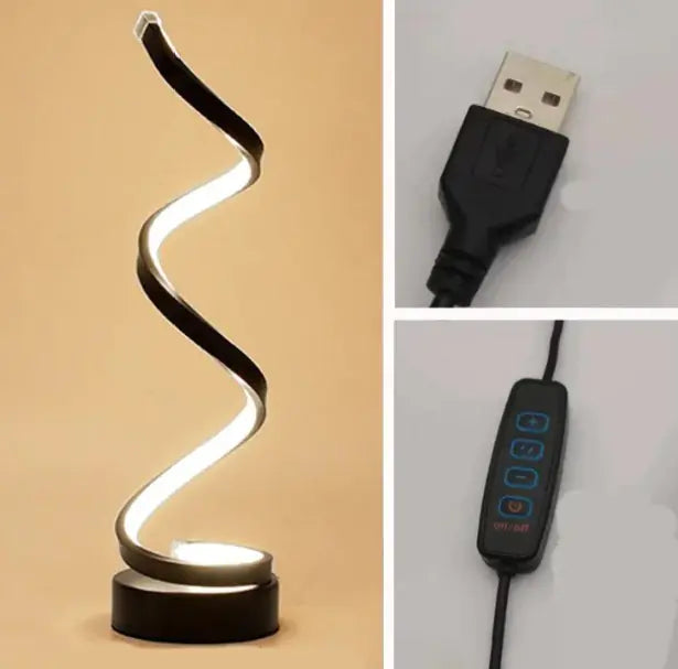 Creative Decorative Spiral Helix Twisted LED Comfort Table Lamp
