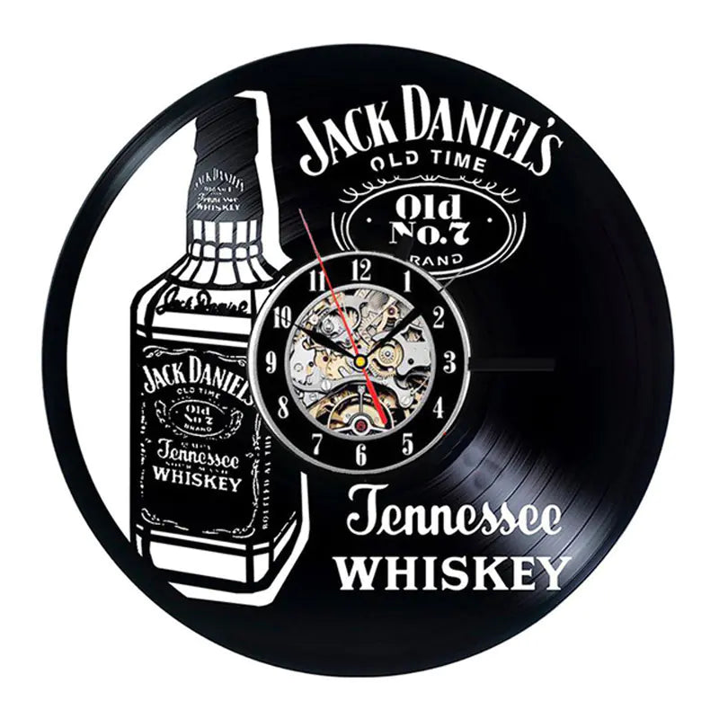 Whiskey Vinyl Record Wall Clock