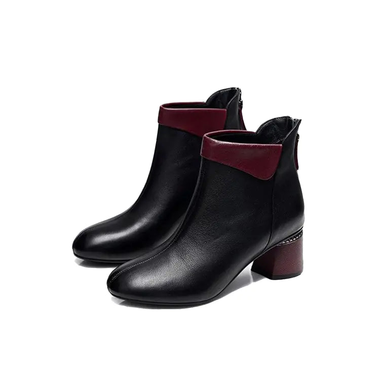 Mid-Heel Ankle Boots for Autumn and Winter