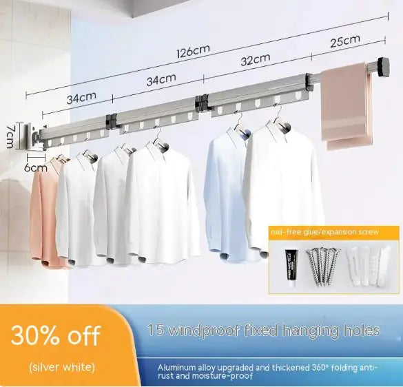 Suction Cup Foldable Clothes Hanger Drying Rack