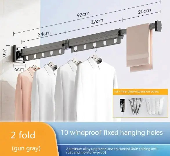 Suction Cup Foldable Clothes Hanger Drying Rack