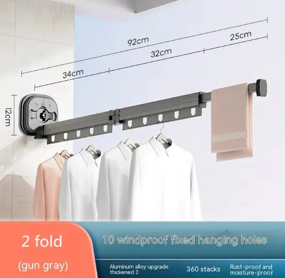 Suction Cup Foldable Clothes Hanger Drying Rack