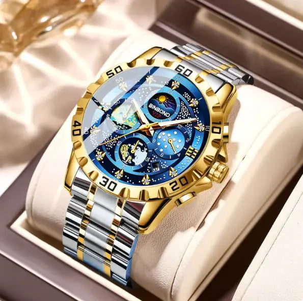 AquaQuartz Pro: Sleek Business Watch, Waterproof Design