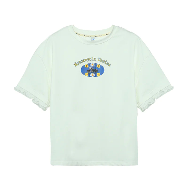 Printed Round Neck T-Shirt for Layering