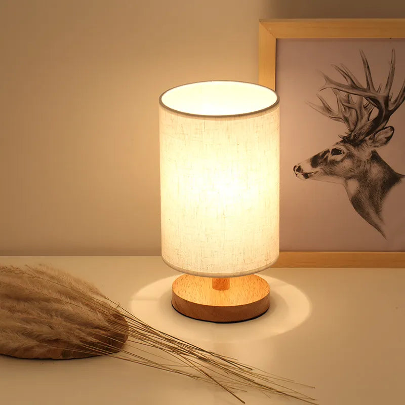 Wooden Modern Bedside LED Lamp