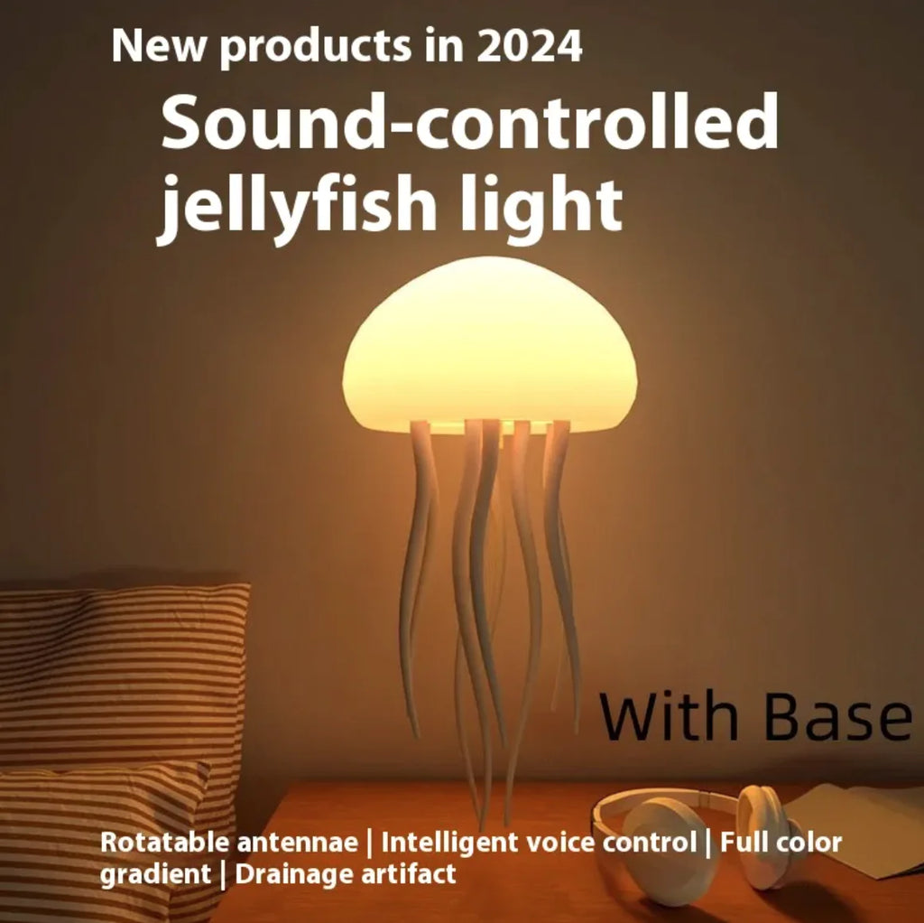 Portable Sound-Controlled LED Jellyfish Mood Night Lamp Light