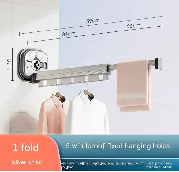 Suction Cup Foldable Clothes Hanger Drying Rack