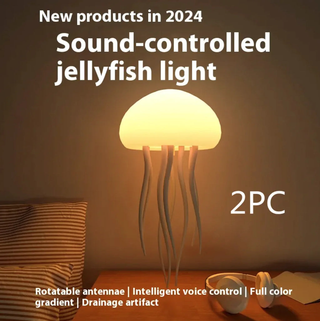 Portable Sound-Controlled LED Jellyfish Mood Night Lamp Light