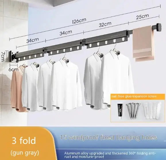 Suction Cup Foldable Clothes Hanger Drying Rack