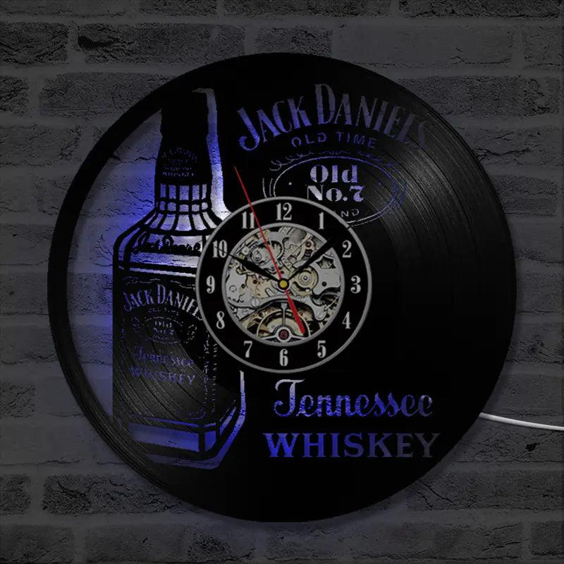 Whiskey Vinyl Record Wall Clock