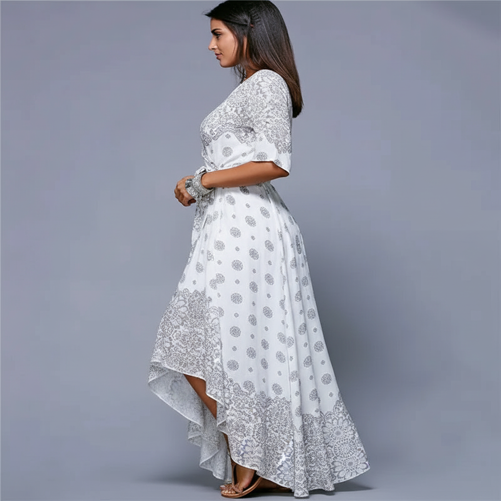 Bohemian Printed Maxi Dress for Beach Wear