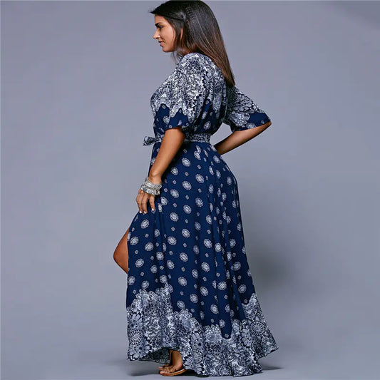 Bohemian Printed Maxi Dress for Beach Wear