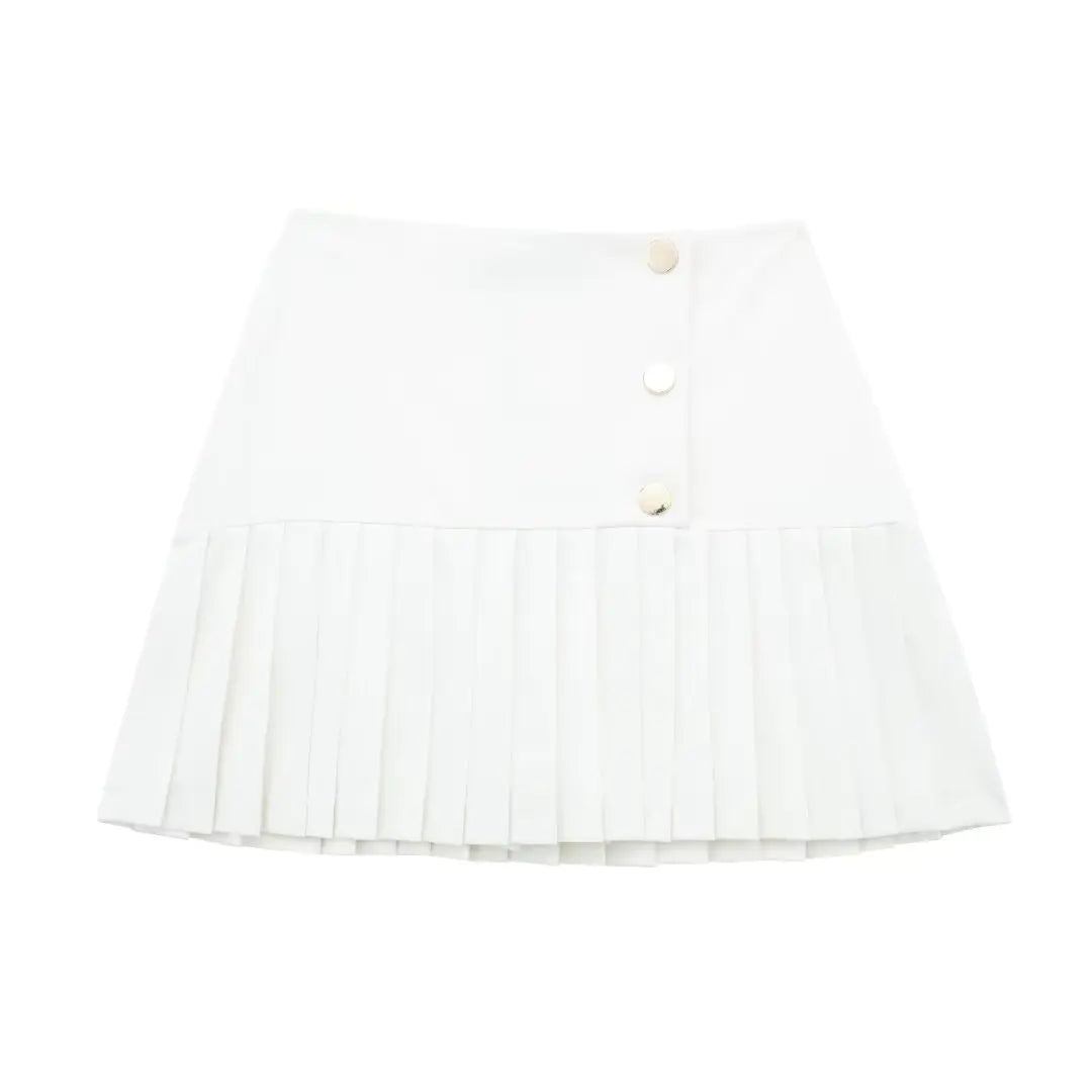 High Waist Pleated Miniskirt