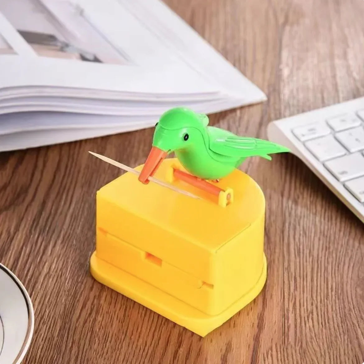 Household Push-Type Bird Automatic Pop-up Toothpick Box