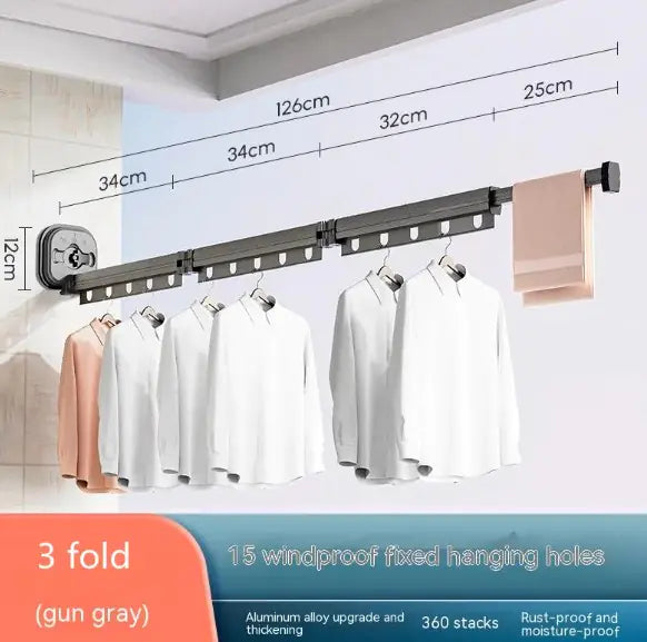 Suction Cup Foldable Clothes Hanger Drying Rack