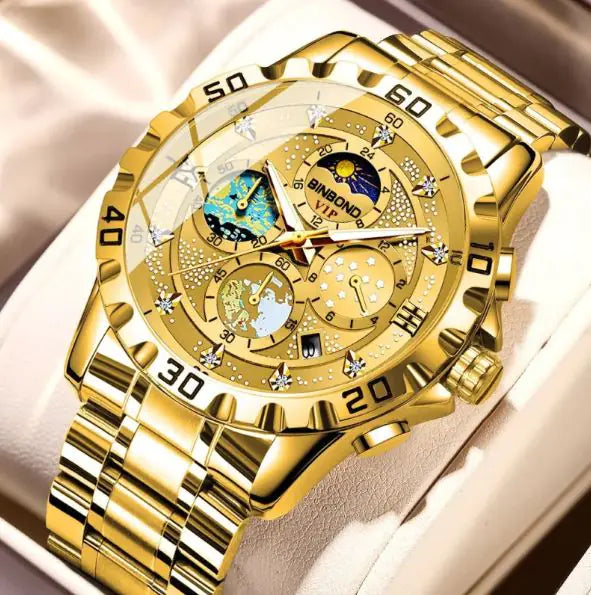 AquaQuartz Pro: Sleek Business Watch, Waterproof Design