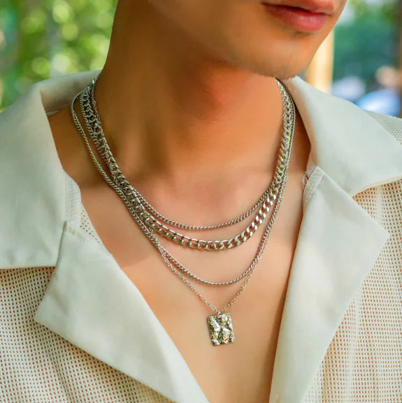 Men’s Casual Square Pendant Necklace