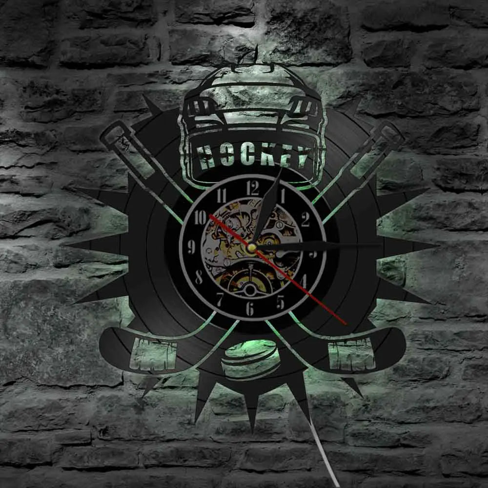 Hockey Sport Vinyl Record Wall Clock