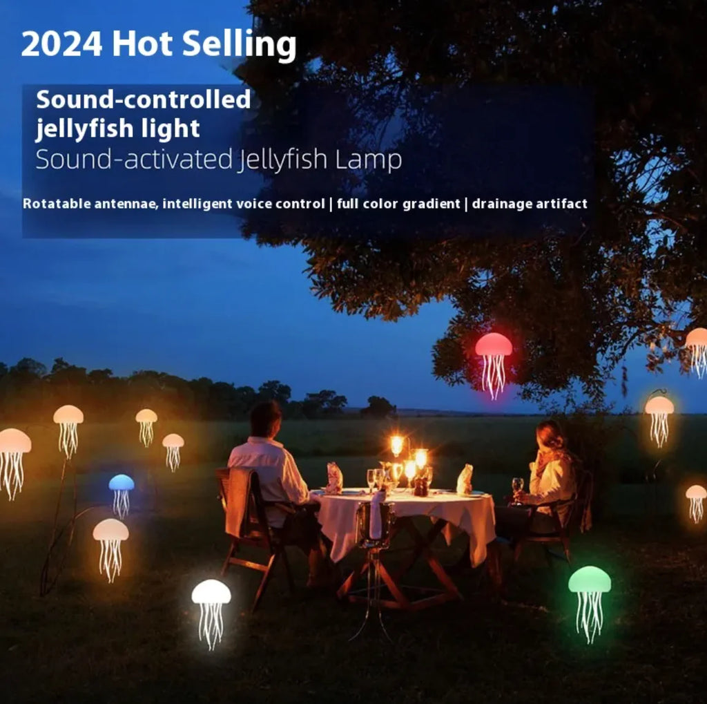 Portable Sound-Controlled LED Jellyfish Mood Night Lamp Light